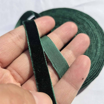 Dark Green Velvet Ribbon 3/8 Inch, 10 Yds - Gift Wrapping & Christmas Decor (Variation: Dark Green + 3/8 Inch)