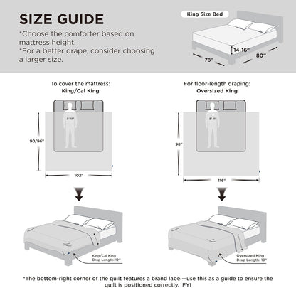 Bedsure Comforter Duvet Insert - Quilted Down Alternative Bedding, Cal King Size, Beige, 130x120 Inches
