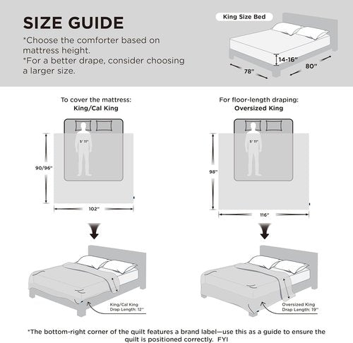 Bedsure Comforter Duvet Insert - Oversized King All-Season Down Alternative Bedding | Dark Slate Blue 116x98 Inches