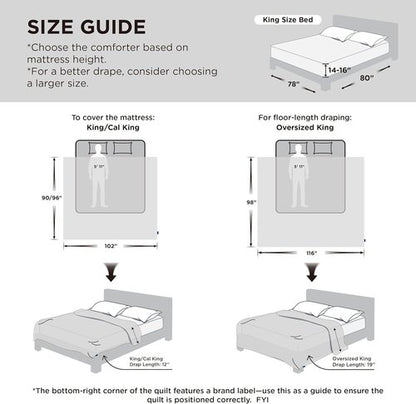 Bedsure Comforter Duvet Insert - Oversized King All-Season Down Alternative Bedding | Dark Slate Blue 116x98 Inches