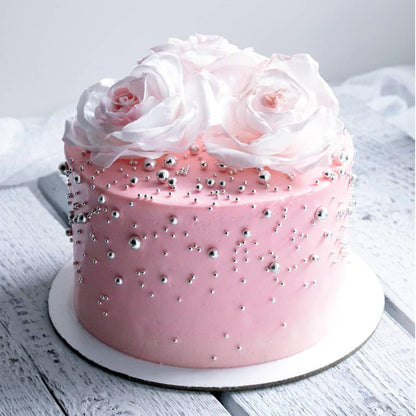 Silver Sprinkles | Edible Silver Pearl Cake Decorating Toppings - 130g/4.6oz for Weddings & Parties