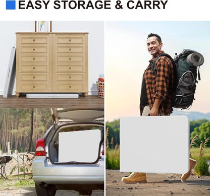 Heavy Duty 6FT Folding Table by [Brand Name] - Portable Plastic Utility Table for Indoor/Outdoor Events | White