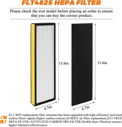 Blutoget FLT4825 Replacement Filter B - Compatible with AC4825, AC4825DLX & AC4825E | Pack of 2 Filters + 2 Carbon Pre-Filters