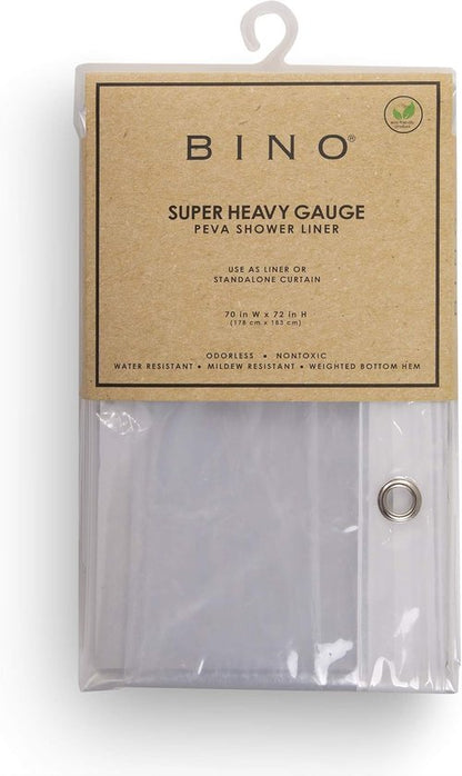 BINO Clear Shower Curtain Liner - Durable 70"x72" PEVA 8G for Bathroom Protection