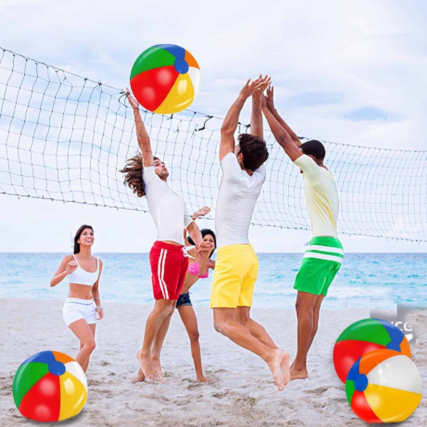 Rainbow Beach Balls - 28 Pack Inflatable Pool Toys for Kids | Perfect for Summer Parties & Luau Decor