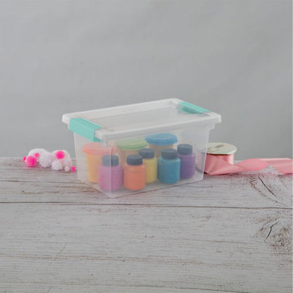 Sterilite Medium Clip Box - Stackable Storage Bin with Latching Lid for Organizing Crafts & Papers | Clear