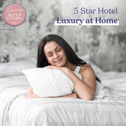 FluffCo Zen Fluff™ Pillows - Down Alternative - Standard/Queen Bed Pillow for Sleeping Made in USA - Luxury Hotel-Quality Pillow - 100% Cotton, 300 Thread Count (Soft Queen Size 1 Pack)