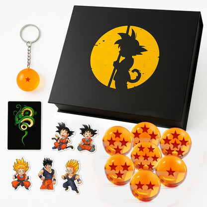 7-Star Sphere Set - 1.7" Crystal Balls, Keychain, Summoning Card & Stickers | Anime Collectible Gift