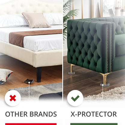 X-Protector Furniture Cups - 8 PCS 2.2" - Non Slip Furniture Pads for Hardwood Floors - Transparent Floor Protectors - Bed Stoppers to Prevent Sliding - Keep Furniture from Sliding on Floor! (Round)
