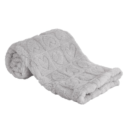 Yurhap Fleece Baby Blanket Heart Checkered, Ultra Soft Cozy Baby Blankets for Boys Girls, Fluffy Infant Toddler Newborn Receiving Gifts for Crib Stroller 30"x40" (Silver Grey)