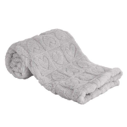 Yurhap Fleece Baby Blanket Heart Checkered, Ultra Soft Cozy Baby Blankets for Boys Girls, Fluffy Infant Toddler Newborn Receiving Gifts for Crib Stroller 30"x40" (Silver Grey)