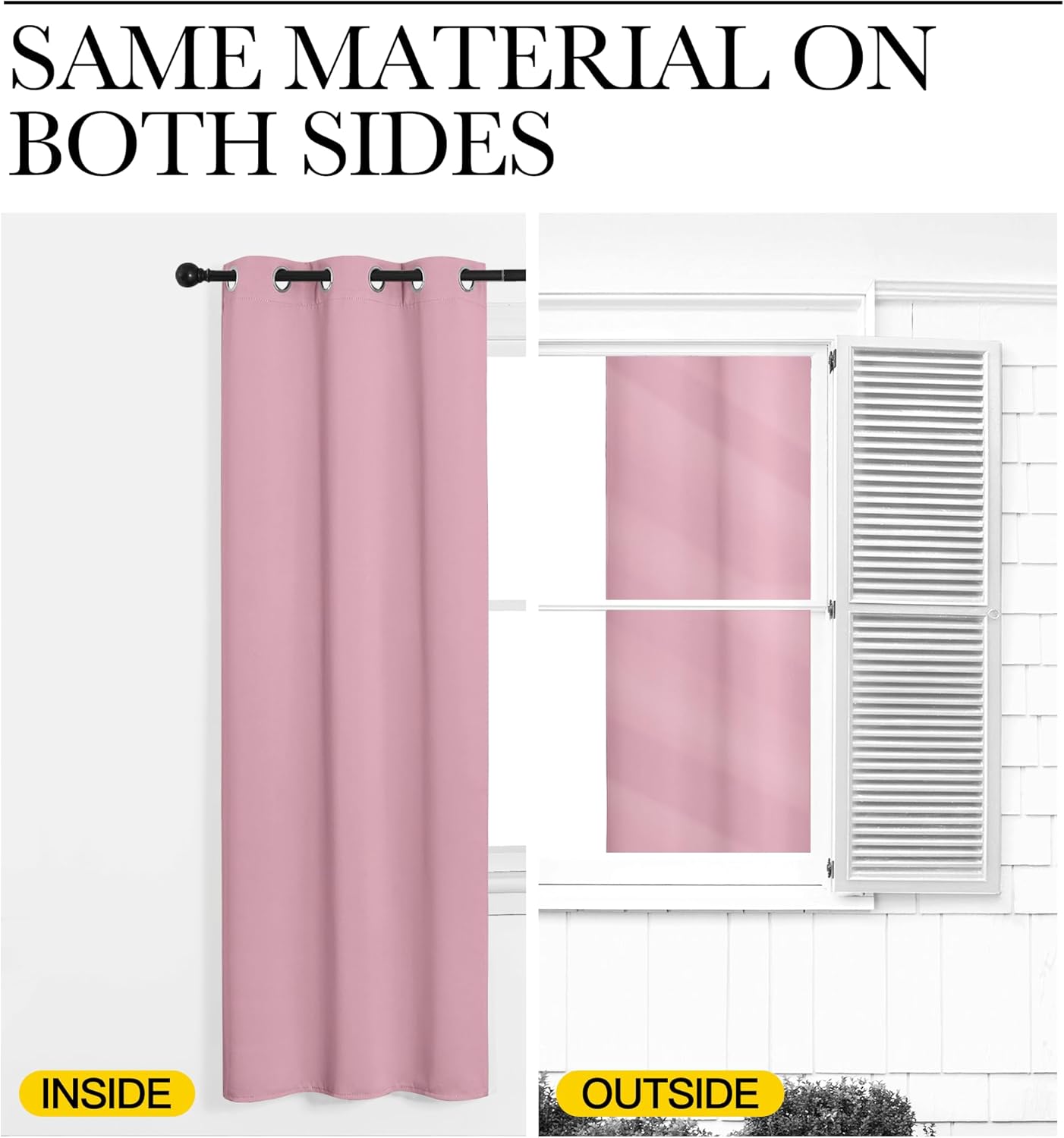 NICETOWN Blackout Curtain Panels - Thermal Insulated Grommet Drapes, Crystal Pink, 55x68 Inches (1 Pair)
