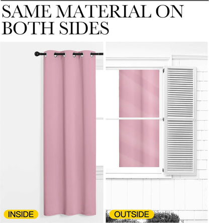 NICETOWN Blackout Curtain Panels - Thermal Insulated Grommet Drapes, Crystal Pink, 55x68 Inches (1 Pair)