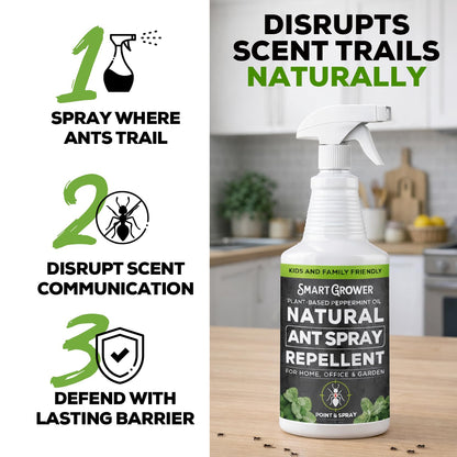 Natural Ant Spray - Fast-Killing & Repelling Formula with Peppermint & Cedarwood Oil | 16oz Pet & Family Safe