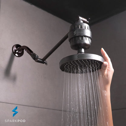 SparkPod Shower Head - High Pressure Rain - Premium Quality Luxury Design - Easy Clean Adjustable Replacement for Your Bathroom Shower Heads (Vintage Oil Rubbed Bronze, 6 Inch Round)