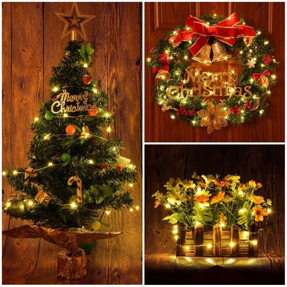 Starry Lights Battery Operated - 18FT with 50 Warm White Micro LEDs | Waterproof for Christmas & Weddings