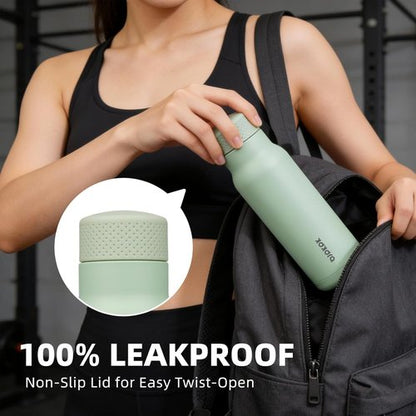 BJPKPK Stainless Steel Water Bottle - 21oz Insulated Leakproof Thermal Flask | Mint Green