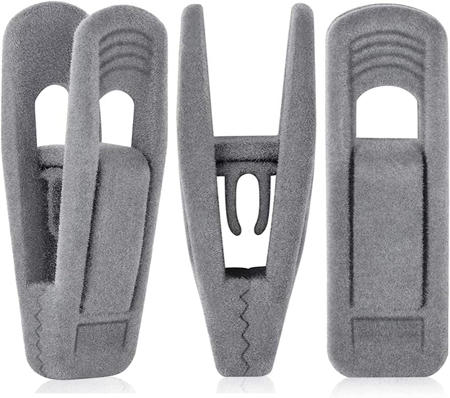 TOFIIGREM Grey Velvet Clips - 20 PCS Non-Slip Clips for Slim Velvet Hangers | Ideal for Pants and Clothes