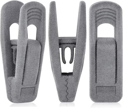 TOFIIGREM Grey Velvet Clips - 20 PCS Non-Slip Clips for Slim Velvet Hangers | Ideal for Pants and Clothes