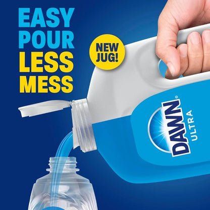 Dawn Ultra Dish Soap Refill - Powerful Blue Liquid Detergent for Grease | 51.5oz (Pack of 2)