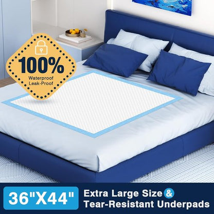 AAY Heavy Duty Disposable Bed Pads - Extra Large 36"X44" Super Absorbent Waterproof Underpads (20pcs)