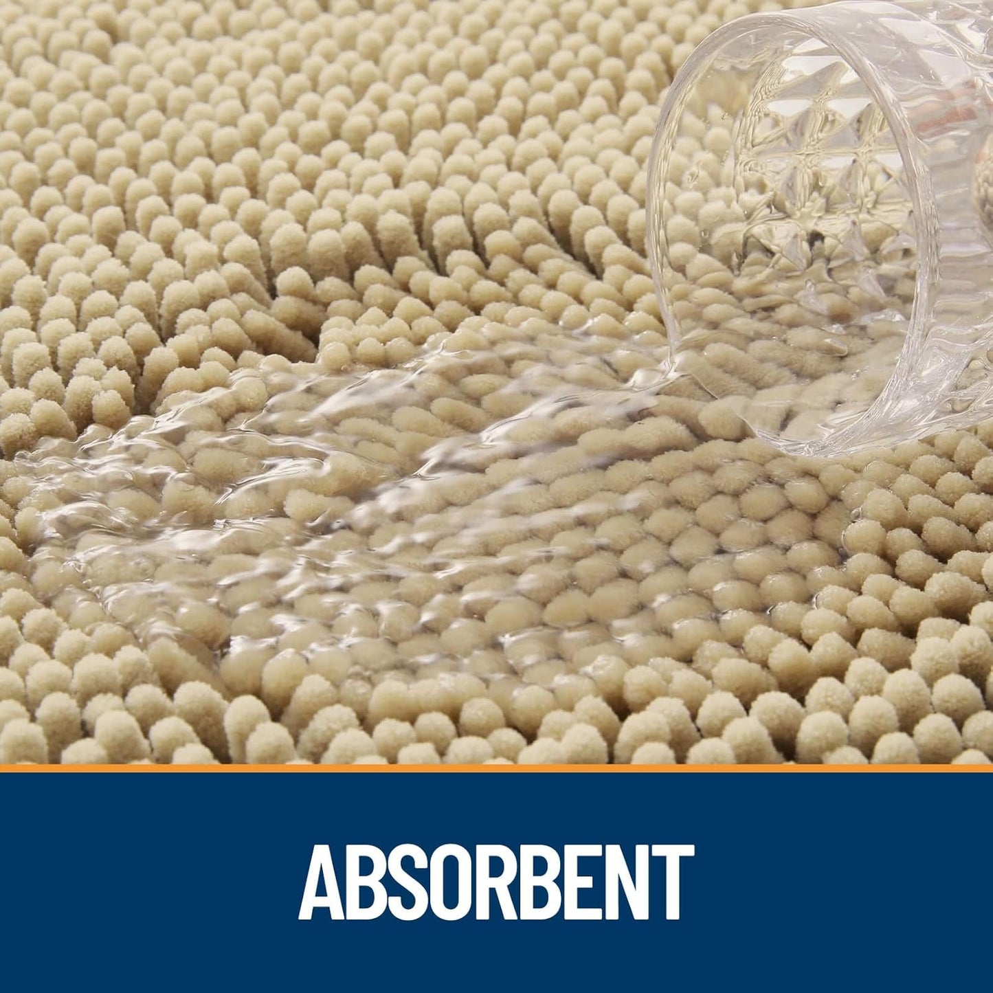 OLANLY Dog Door Mat - Absorbent Non-Slip Chenille for Muddy Paws | 59x24 Inches, Quick Dry, Beige
