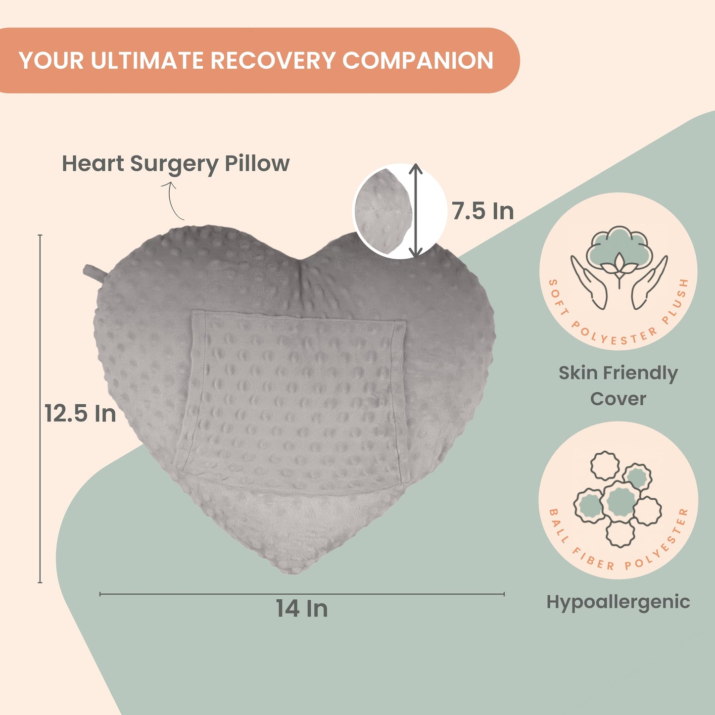 MOYOAMA Open Heart Surgery Pillow Gifts for Heart Surgery Recovery - Heart Surgery Recovery Pillow, Heart Pillow for After Heart Surgery, Chest Pillow for After Heart Surgery, Heart Surgery Gifts