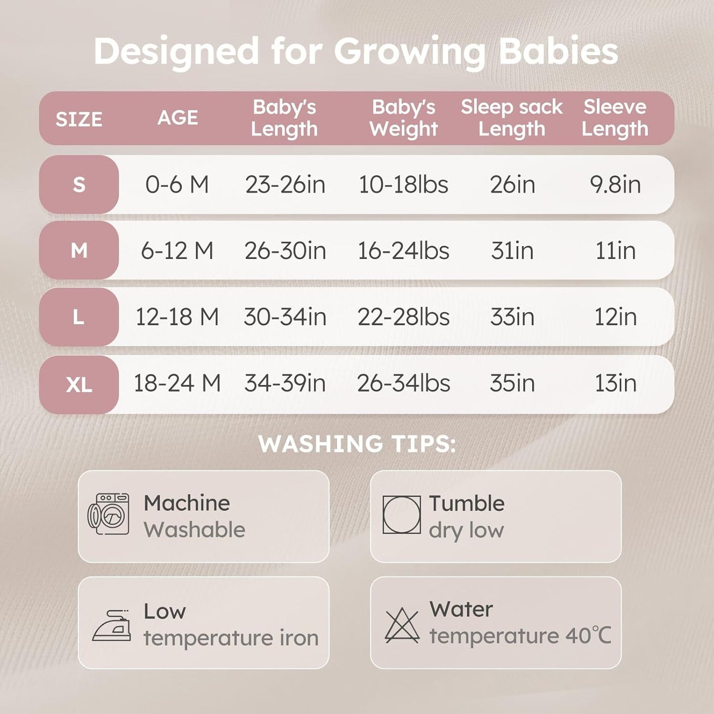 Yoofoss Baby Sleep Sack - Organic Cotton Wearable Blanket for Infants 6-12 Months | 1.0 Tog, Long Sleeve, 2-Way Zipper