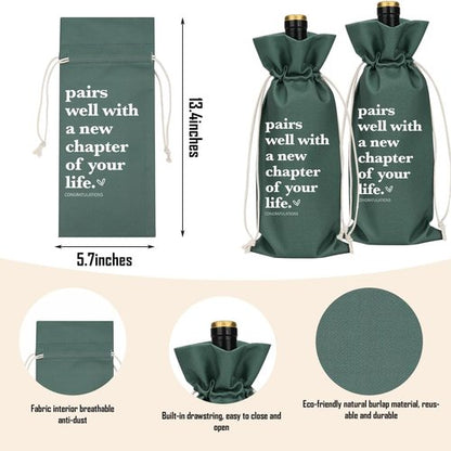 Grey Funny New Chapter Wine Bag New Beginnings Gifts for Women Men Farewell Gifts for Friends Going Away Gifts for Coworkers Women Men Moving Away Gifts for Friends New Teacher Gifts