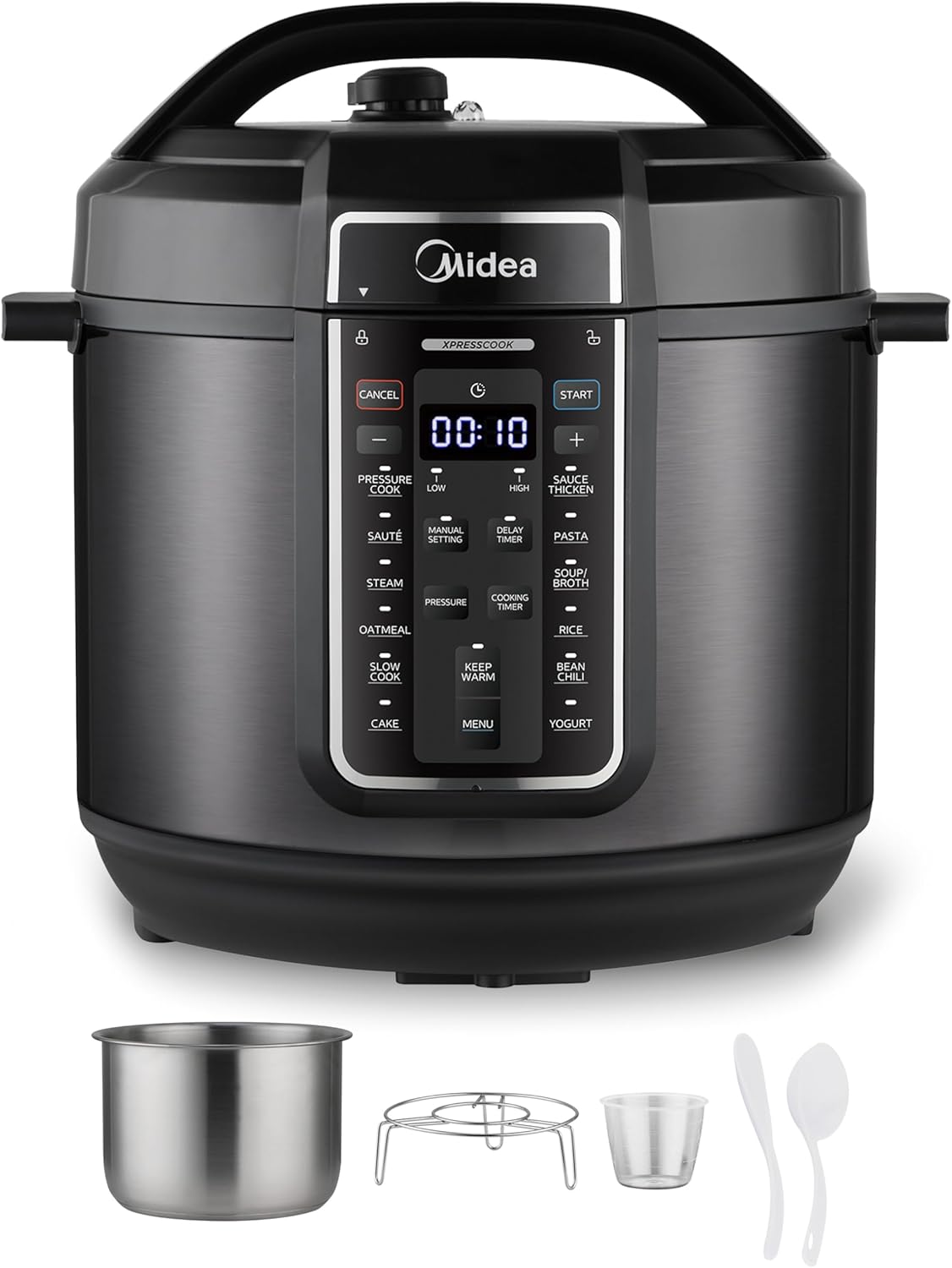 Midea 12-in-1 Electric Pressure Cooker - 8 Quart Multi-Functional Programmable Cooker | Stainless Steel Finish