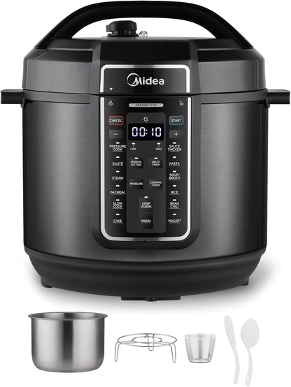 Midea 12-in-1 Electric Pressure Cooker - 8 Quart Multi-Functional Programmable Cooker | Stainless Steel Finish