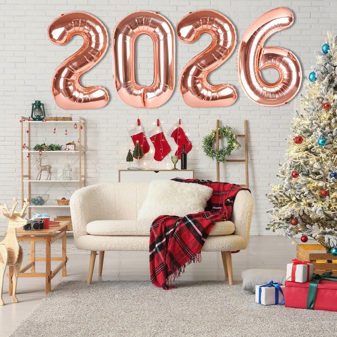 2026 Numbers Balloon - Rose Gold 40 Inch | Perfect for New Year's Eve & Graduation Celebrations