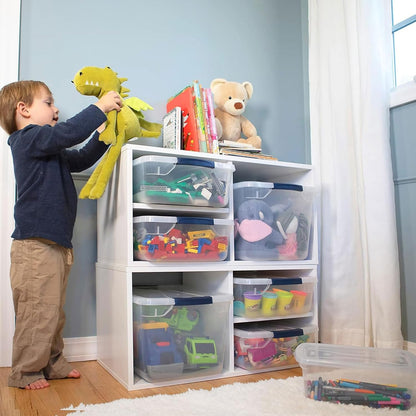 Rubbermaid Clear Storage Bins - Stackable 16-Pack with Latching Lids | BPA-Free, Made in USA