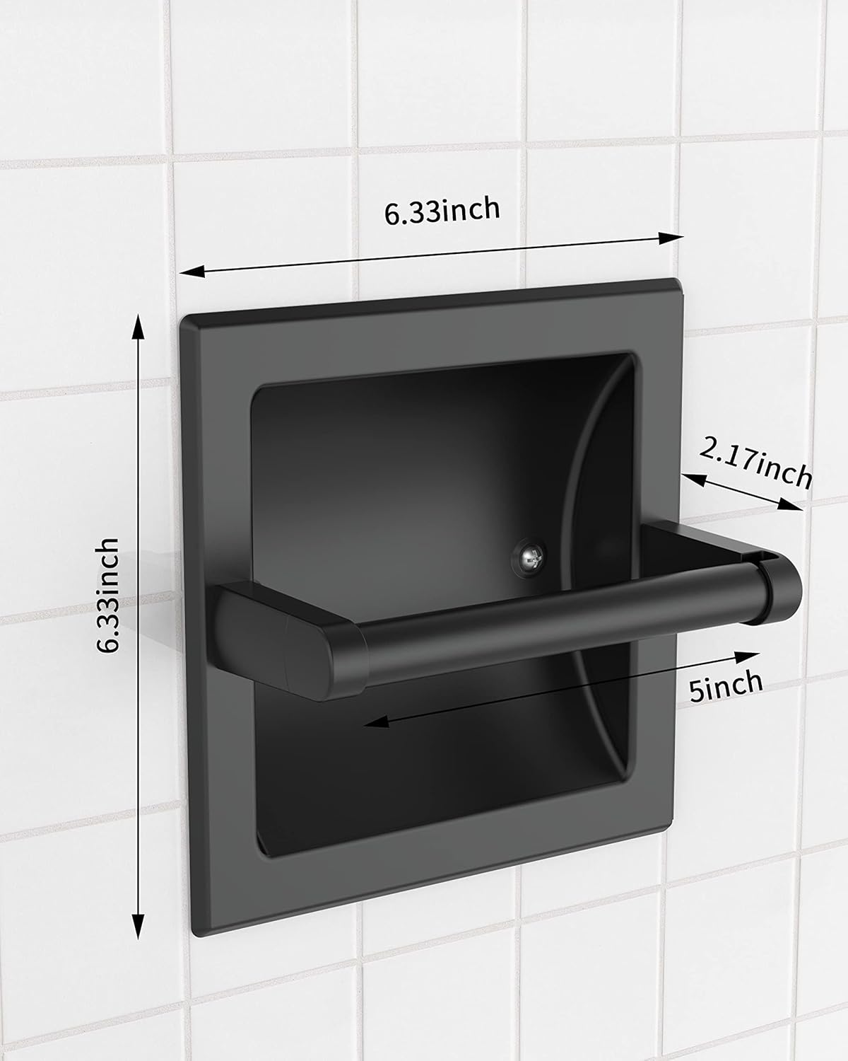 Skiennix Matte Black Toilet Paper Holder - Pivoting Wall Mount for Large Rolls | Stainless Steel Design