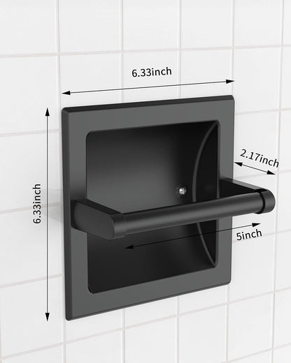 Skiennix Matte Black Toilet Paper Holder - Pivoting Wall Mount for Large Rolls | Stainless Steel Design