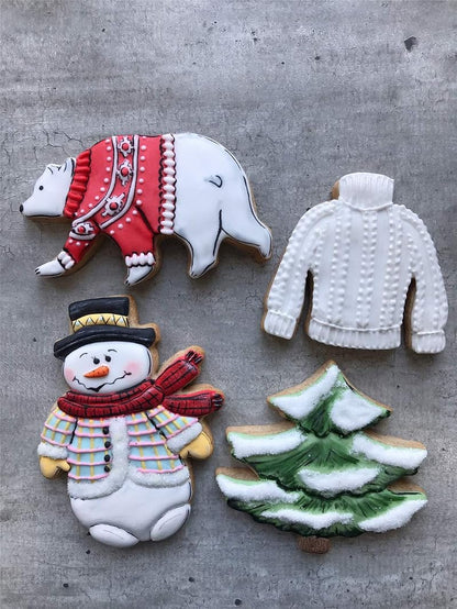 Snowman Cookie Cutter - 3.7 x 4.6 in, Stainless Steel, Safe for Dough & Fondant
