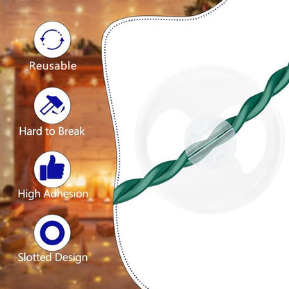 AccEncyc Christmas Light String Suction Cup Holders - 50 Pcs for Easy Seasonal Decor Installation