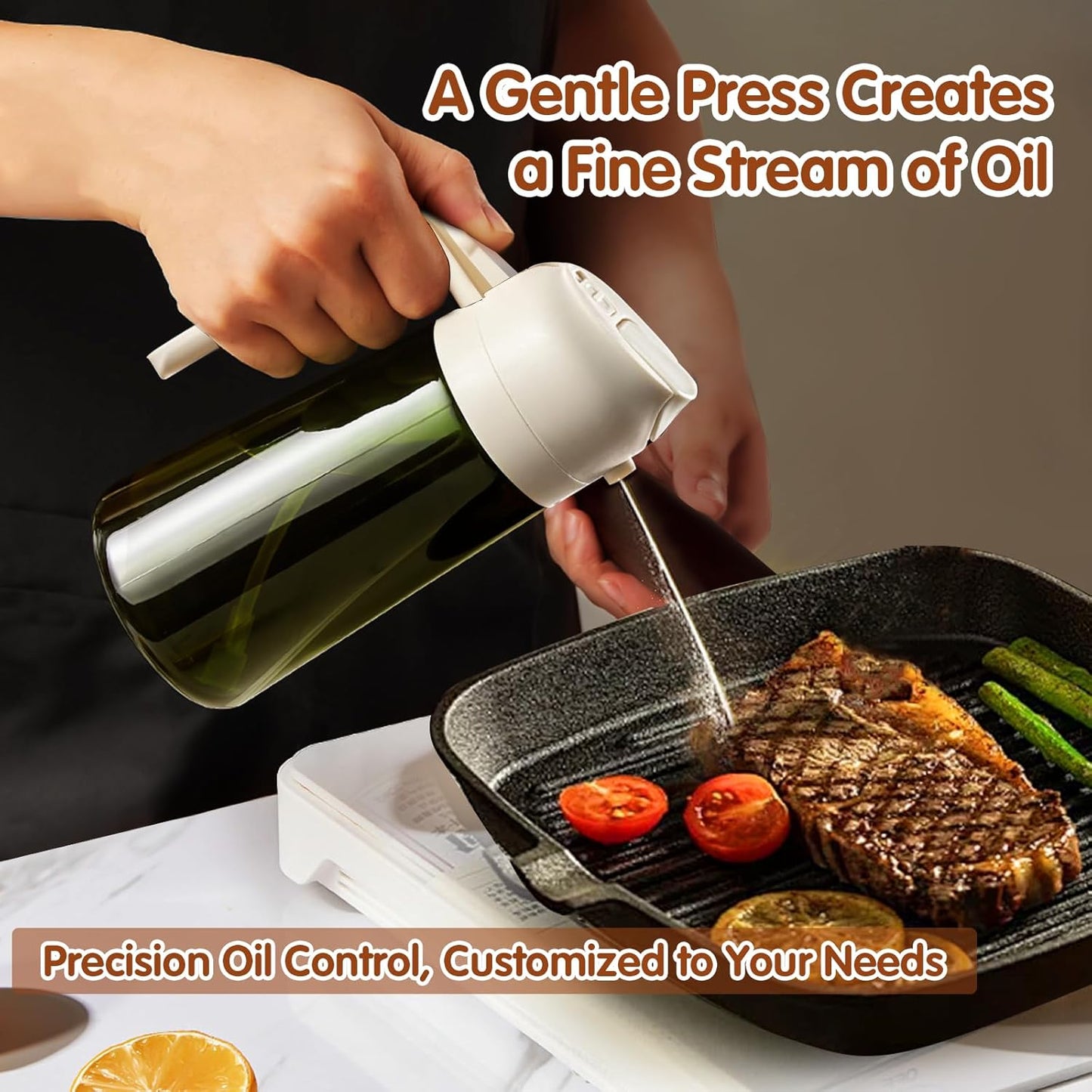 YARRAMATE Clear & Dark Green Oil Sprayer - 16oz/470ml Capacity for Easy Cooking & Grilling
