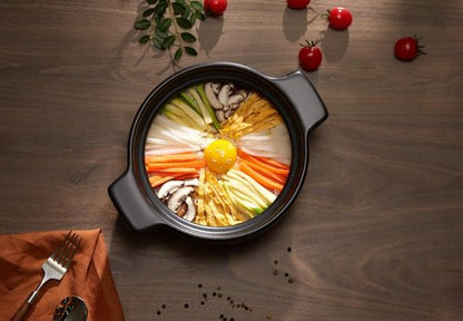 Kook Korean Dolsot Bowl - 68 oz Donabe Style Cookware for Bibimbap, Soups & Stews | Oven & Dishwasher Safe, Black