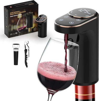Electric Wine Aerator, Rechargeable Wine Dispenser & Decanter, 1-999ML Quantitative Pour, Self-Clean & LED Touch Screen, Automatic Wine Pourer Ideal Gift for Wine Lovers Women and Men
