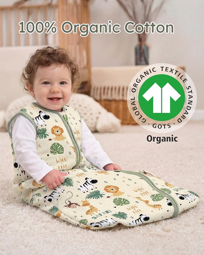 Yoofoss Baby Sleep Sack - 1.5 Tog Organic Cotton Wearable Blanket for 12-18 Months | Warm & Comfy