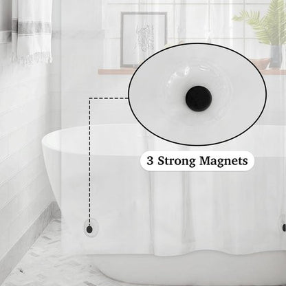 NICETOWN Shower Curtain Liner 70x72, Clear Shower Curtain with 12 Stainless Hooks & 3 Magnets, Premium Heavy-Duty PEVA Waterproof & Non-Toxic Material Bathroom Accessories with Grommets, 1 Panel