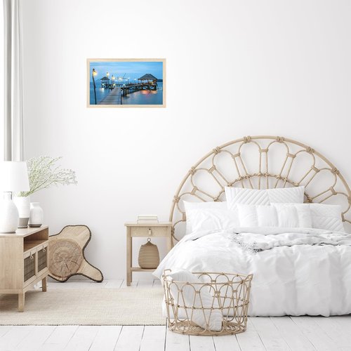 JCJMY 8.5x14 Picture Frame for Wall Hanging, Wall Mounting Horizontally or Vertically, 8.5 x 14 Wall Gallery Poster Photo Frame with Shatter Resistant Plexiglass, Natural