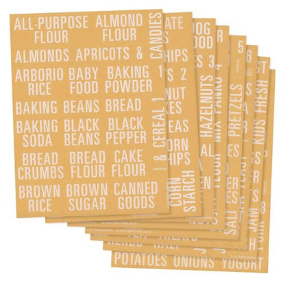 Talented Kitchen 224 White Pantry Labels & Fridge – All Caps Kitchen Pantry Names & Fridge – Food Label Sticker, Water Resistant Pantry Labels for Containers Jar Pantry Organization and Storage