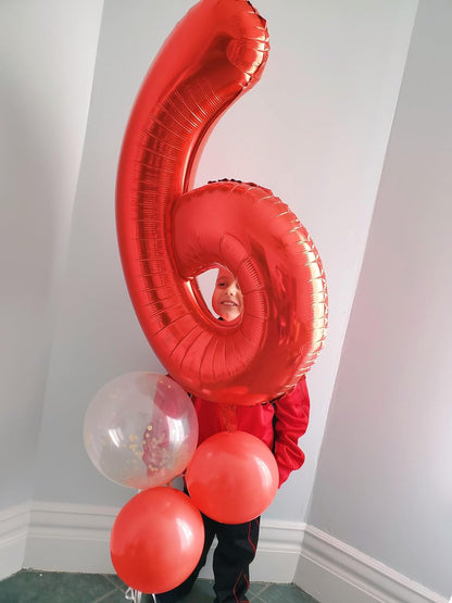 Number 0 Balloons - 40 Inch Red Number Balloons for Birthday, Wedding & Baby Shower Decor