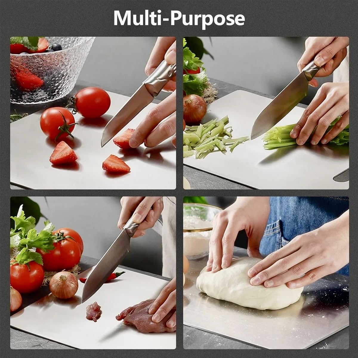 Titanium cutting board,Taima Titanium cutting board,waffle Titanware 100% pure Titanium cutting board,Cutting Board Double Sided,Board for Meats, Fruits, and Vegetables - 1 Pack (Large)