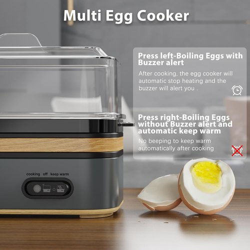 Evoloop Electric Egg Cooker - Rapid 6 Egg Capacity for Soft, Medium, Hard Boiled & Omelets | BPA Free