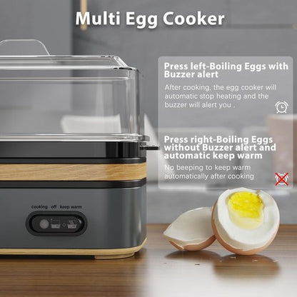Evoloop Electric Egg Cooker - Rapid 6 Egg Capacity for Soft, Medium, Hard Boiled & Omelets | BPA Free