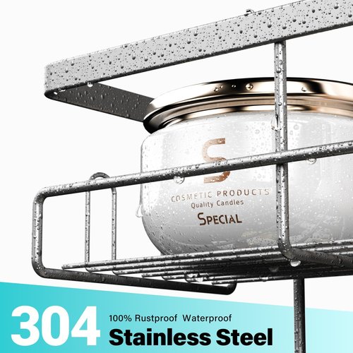 Aitatty Hanging Shower Caddy - Rustproof Over-Door Organizer for Easy Bathroom Storage | Silver Finish