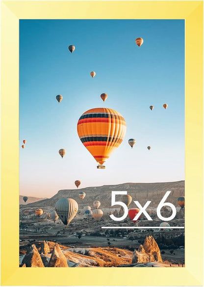 JCJMY 5x6 Gold Picture Frame - Versatile Wall & Tabletop Display with Shatter-Resistant Plexiglass